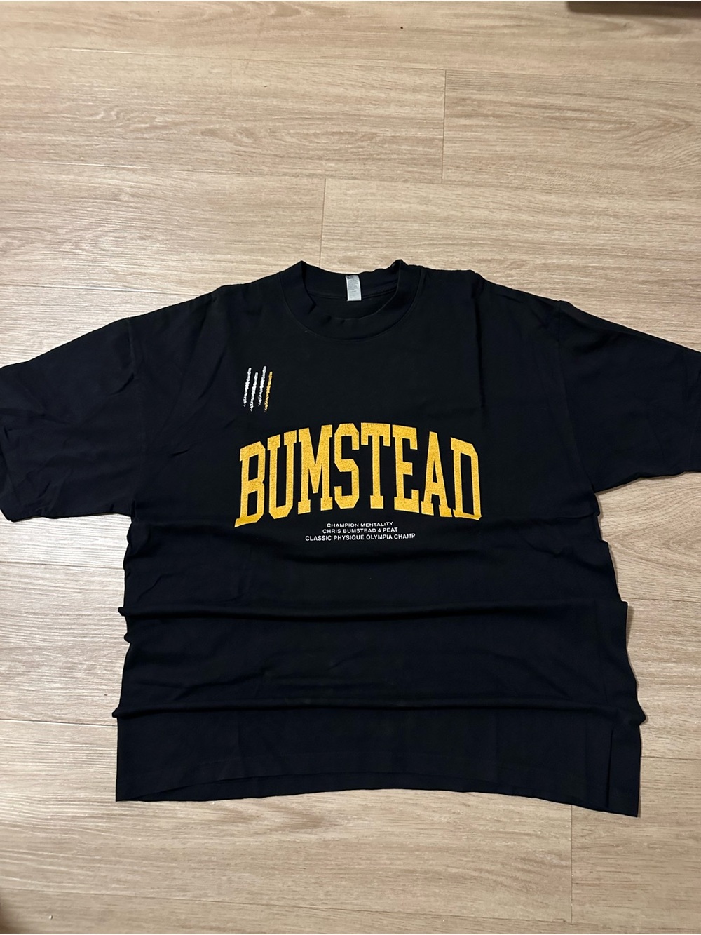 Los Angeles Apparel Black T-Shirt with Yellow "BUMSTEAD" Logo